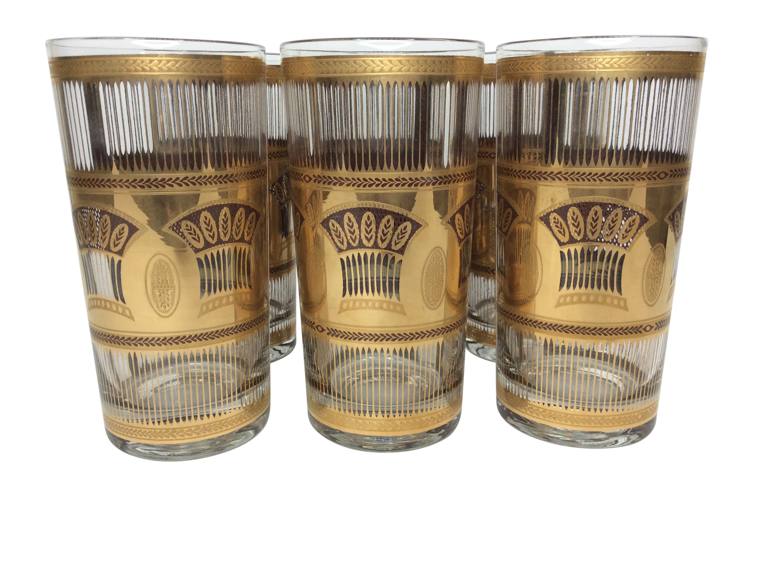 Vintage Culver Wheat Highball Glasses