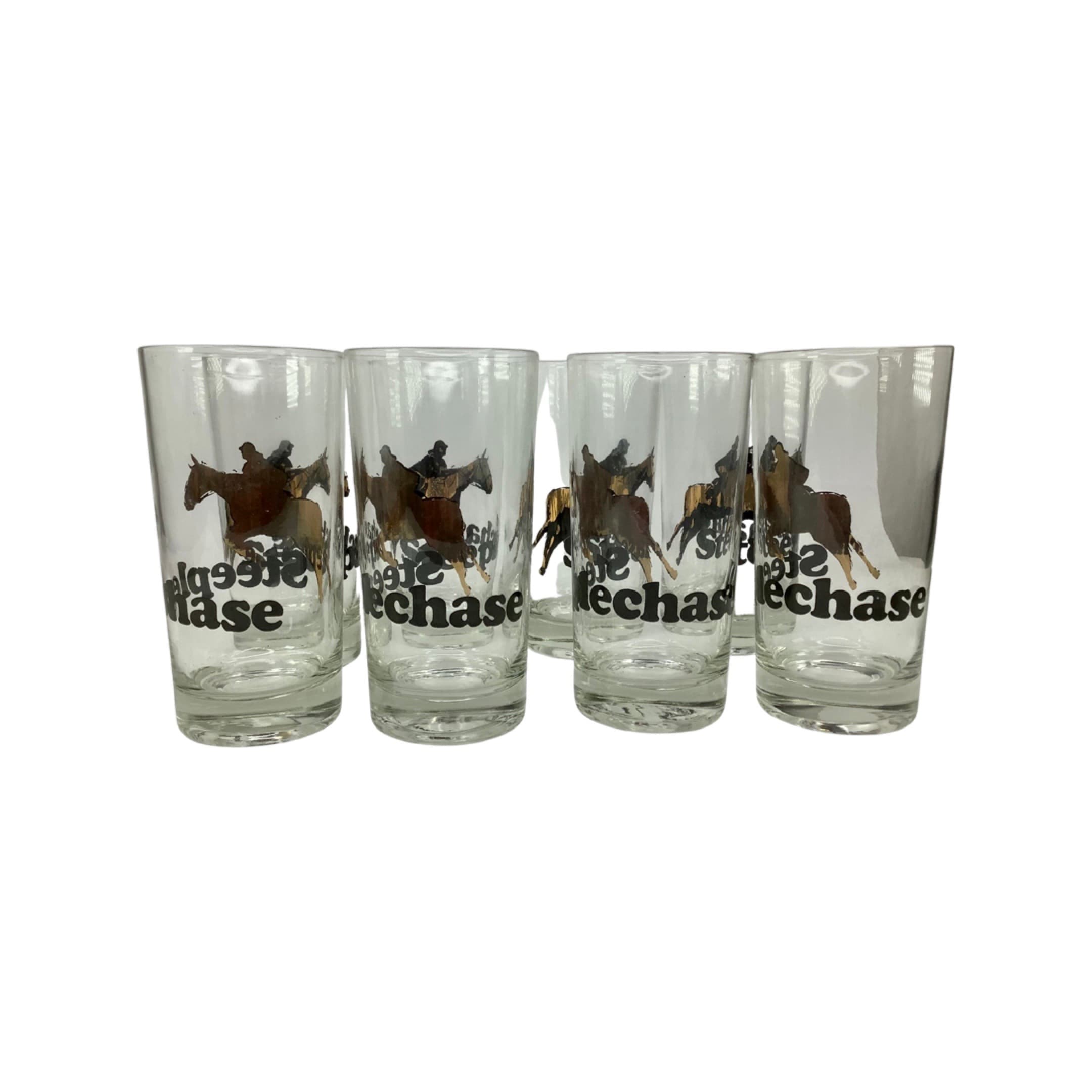 Set of 8 Vintage Steeplechase Highball Glasses