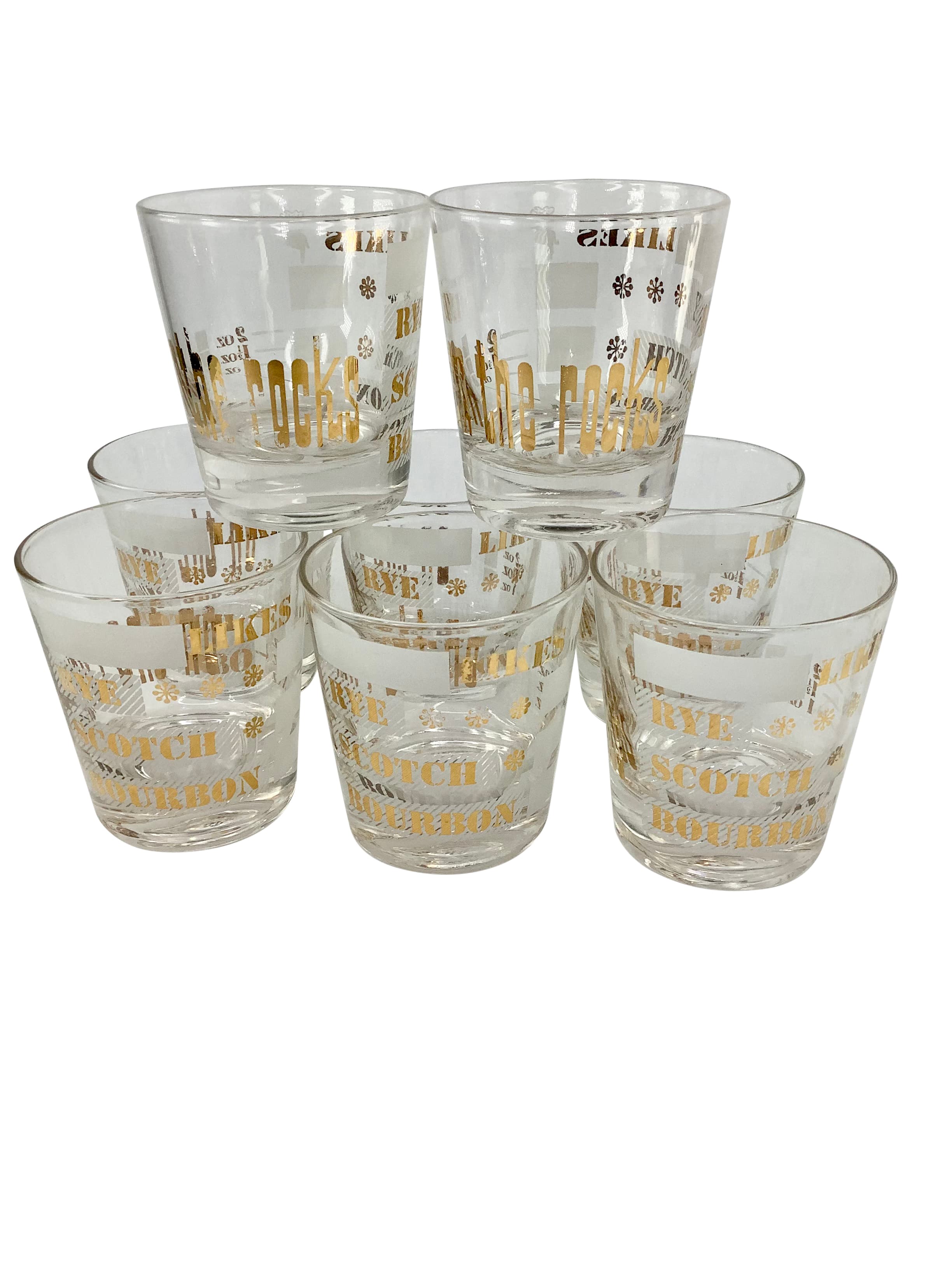 Set of 8 Vintage "On the Rocks" Personalizable Old Fashioned Rocks Glasses