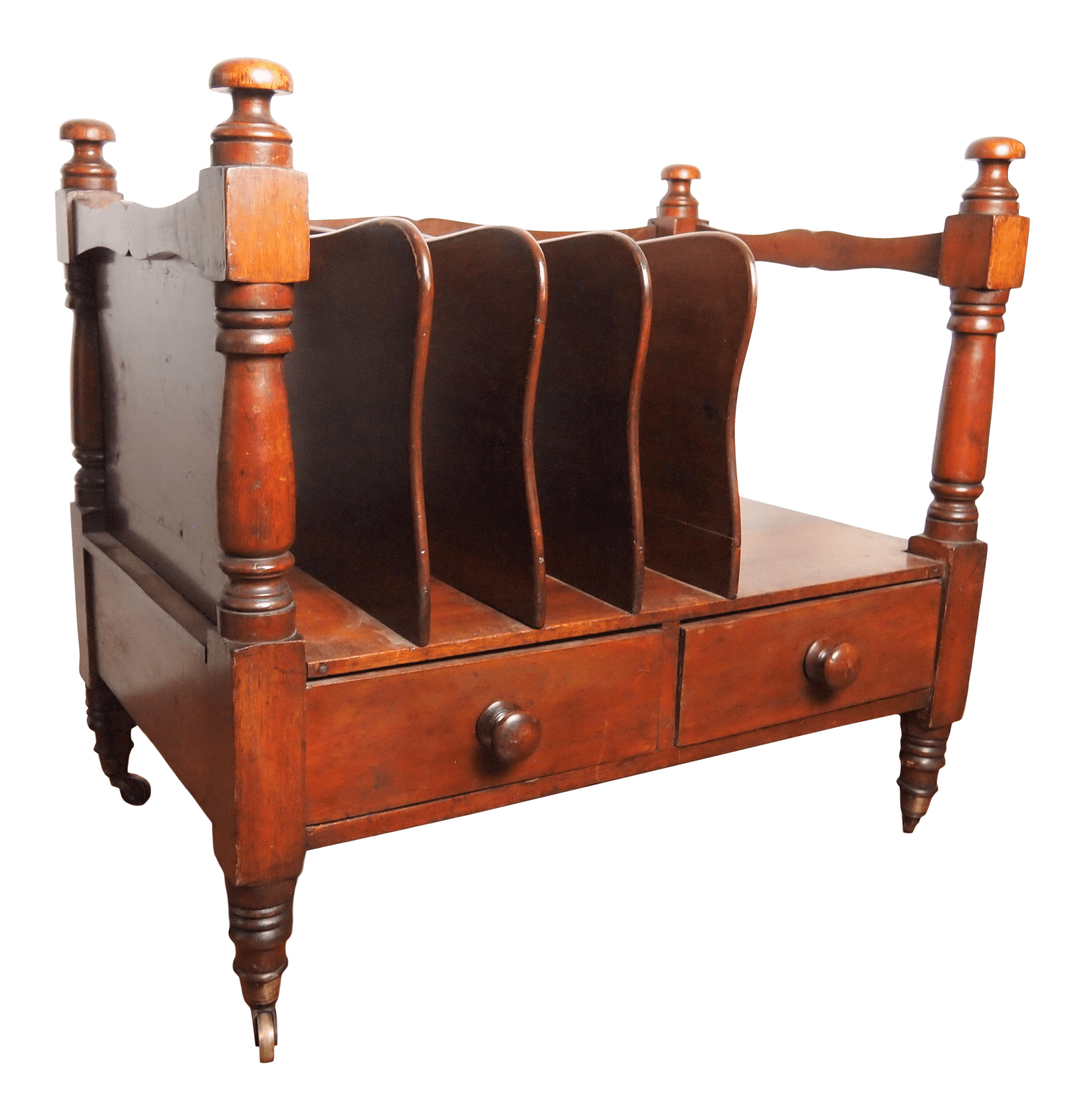 19th Century English Mahogany Oversized Canterbury