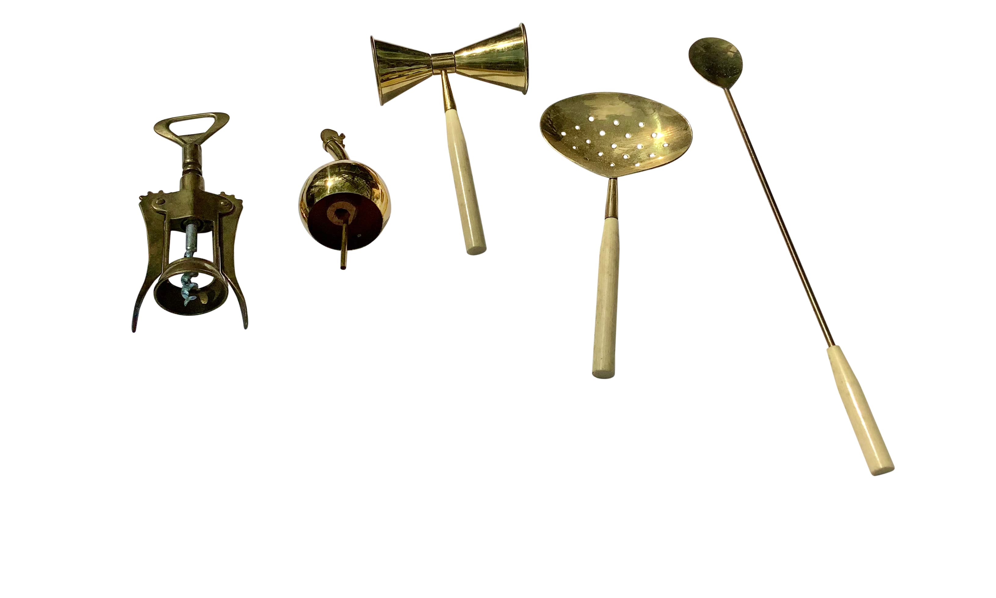Italian Mid Century Brass Bar Tool Set