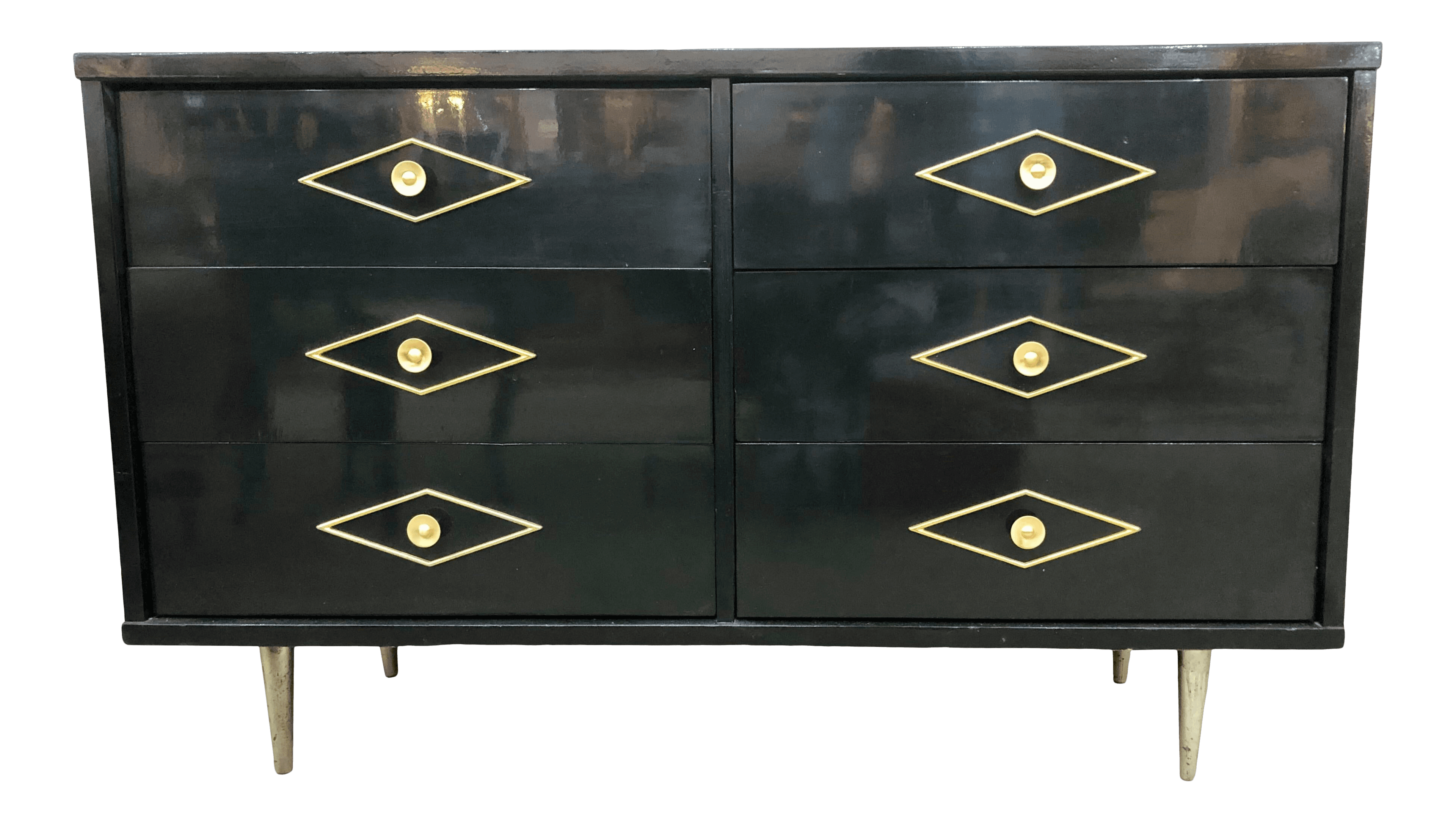 Mid Century Black Lacquer Chest