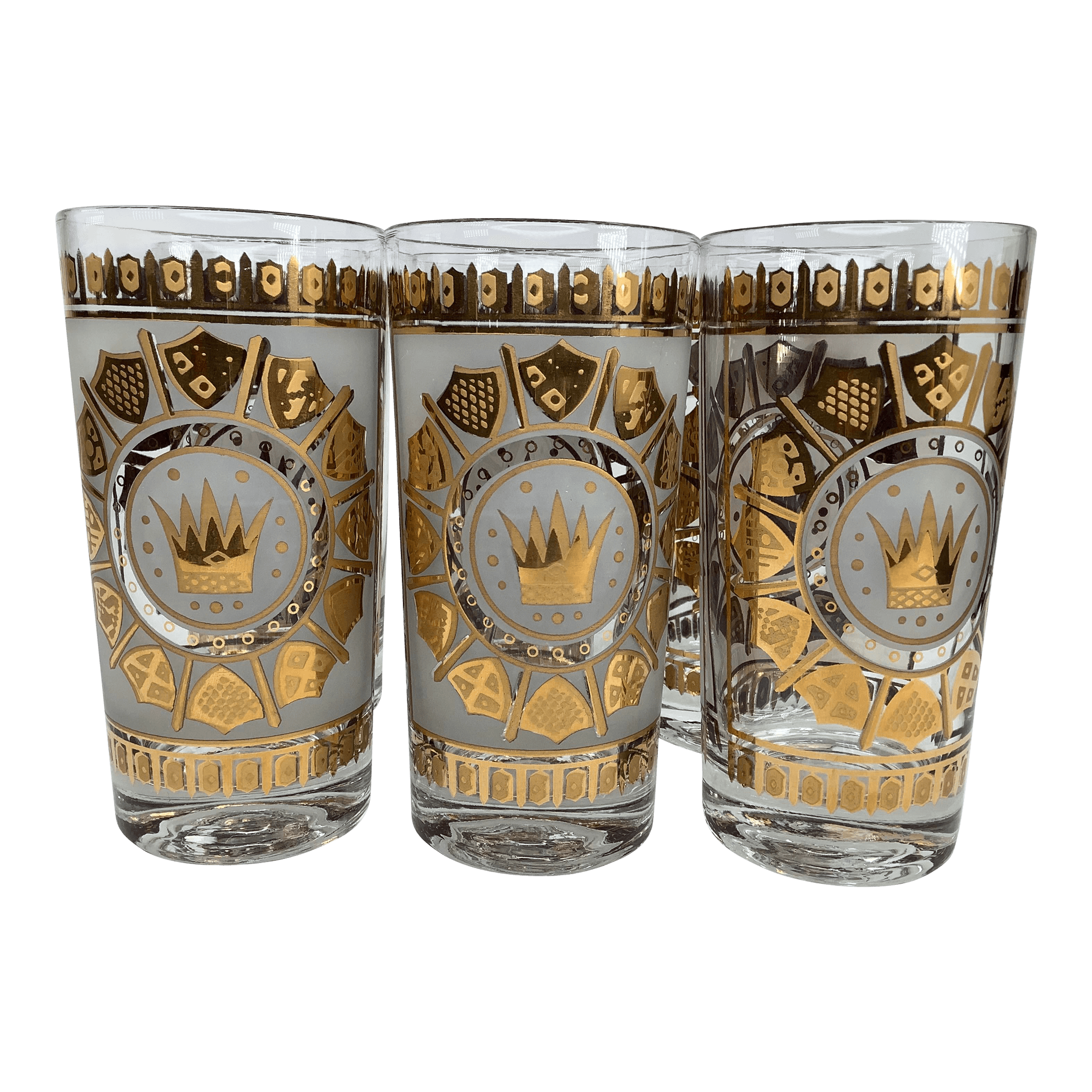 Set of 6 Vintage Georges Briard Regalia Highball Glasses
