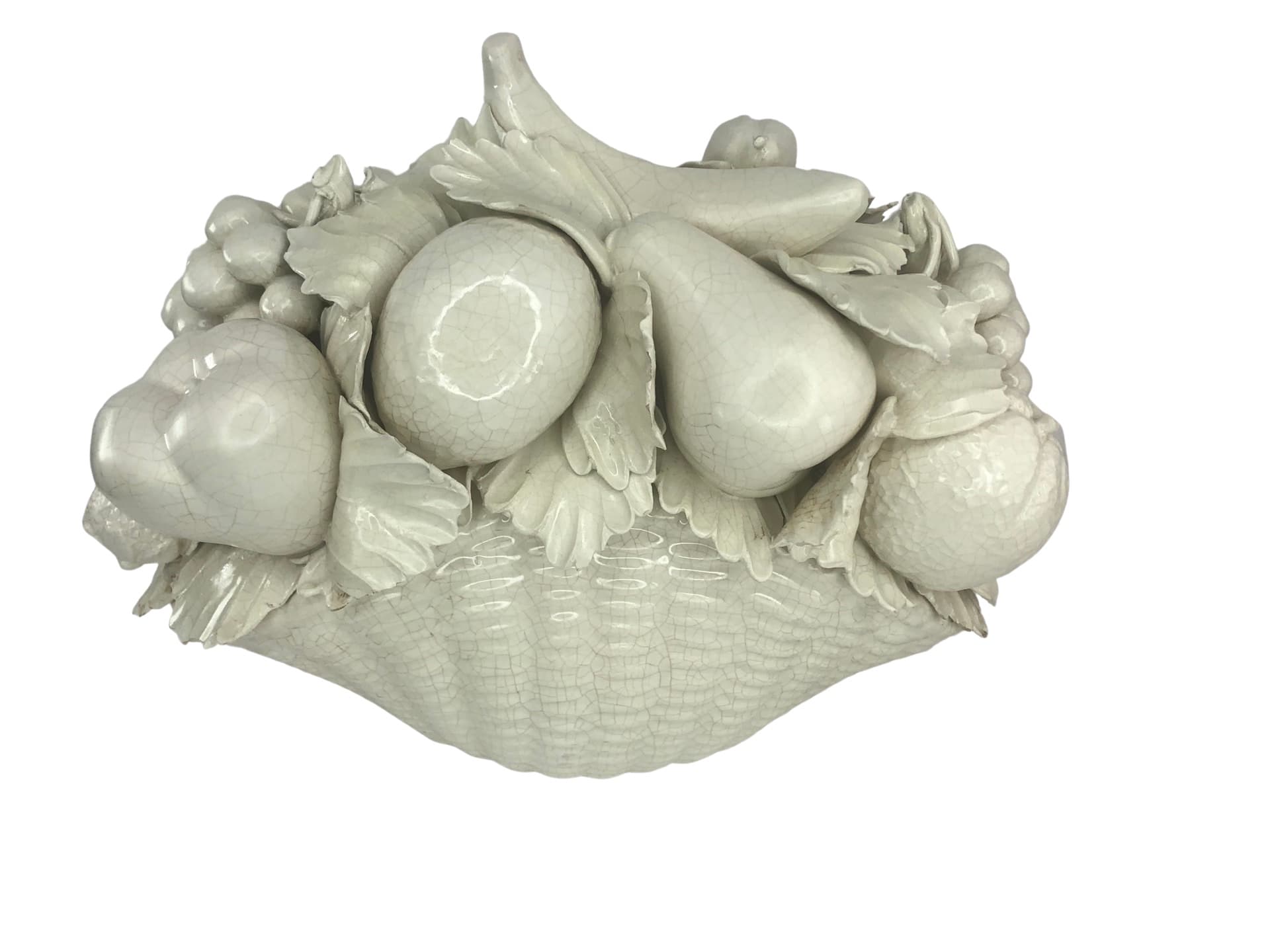 Large Vintage Italian Glazed Ceramic Topiary Fruit Form