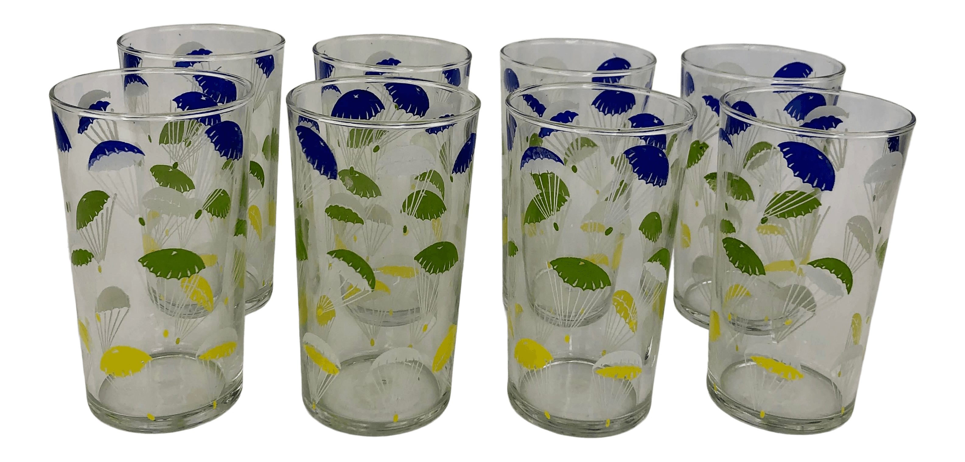 Vintage Parachute Highball Glasses- Set of 8