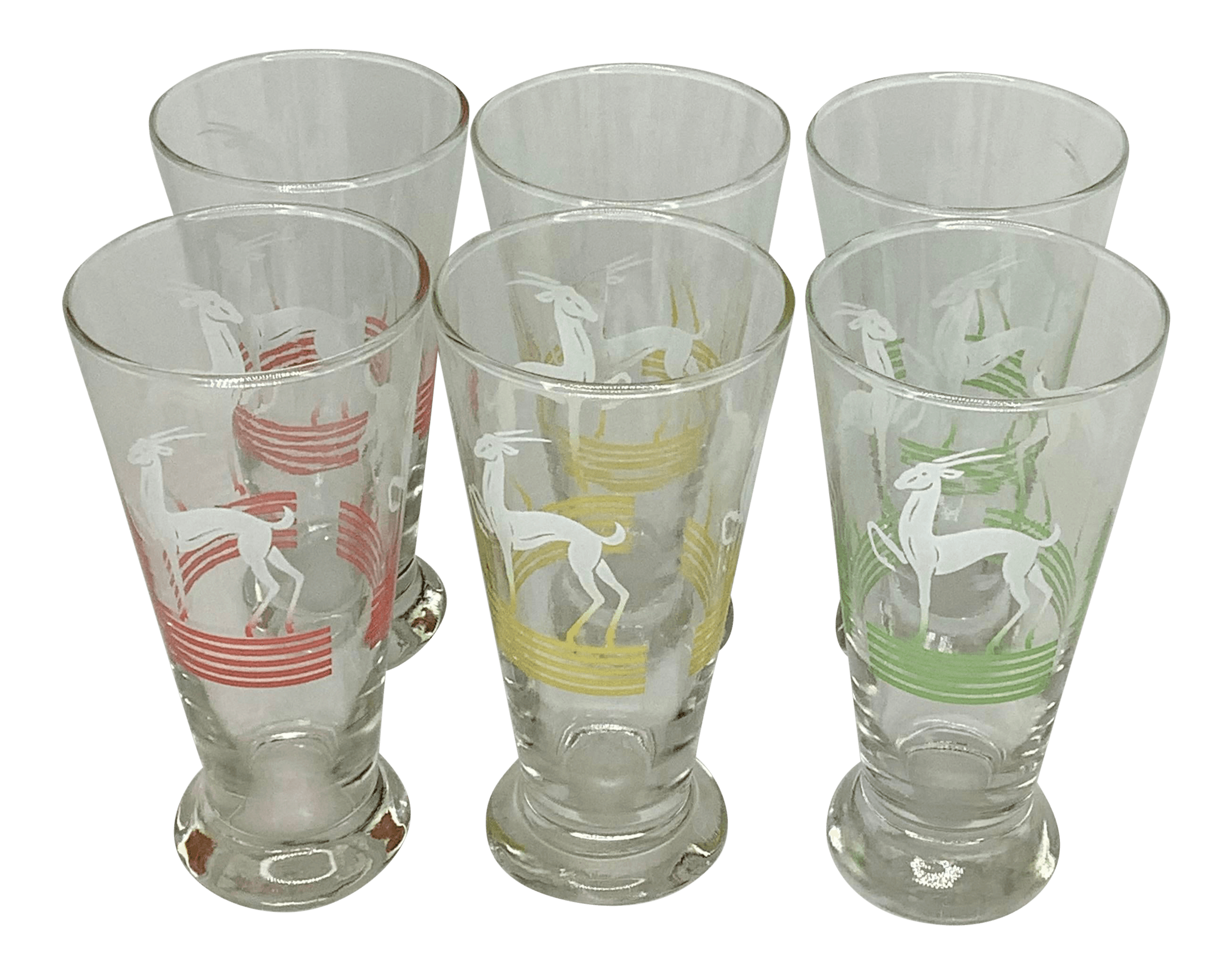 Vintage Hazel Atlas Pilsner Glasses-Set of 6