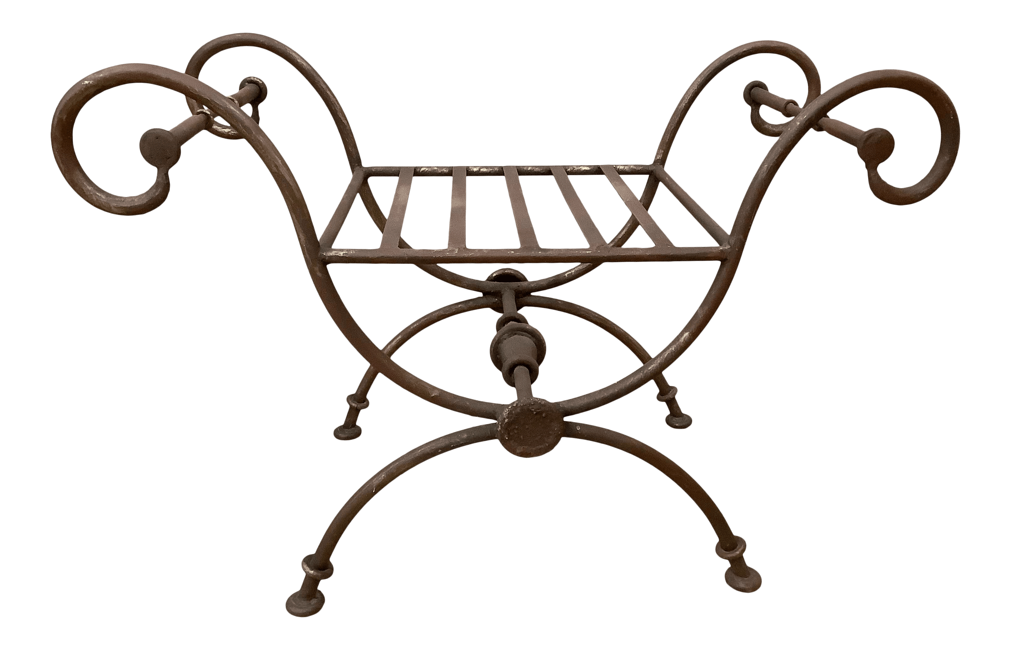 Vintage X Form Iron Bench