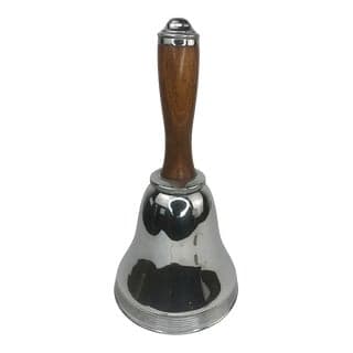 Vintage Chrome and Wood Bell Form Cocktail Shaker